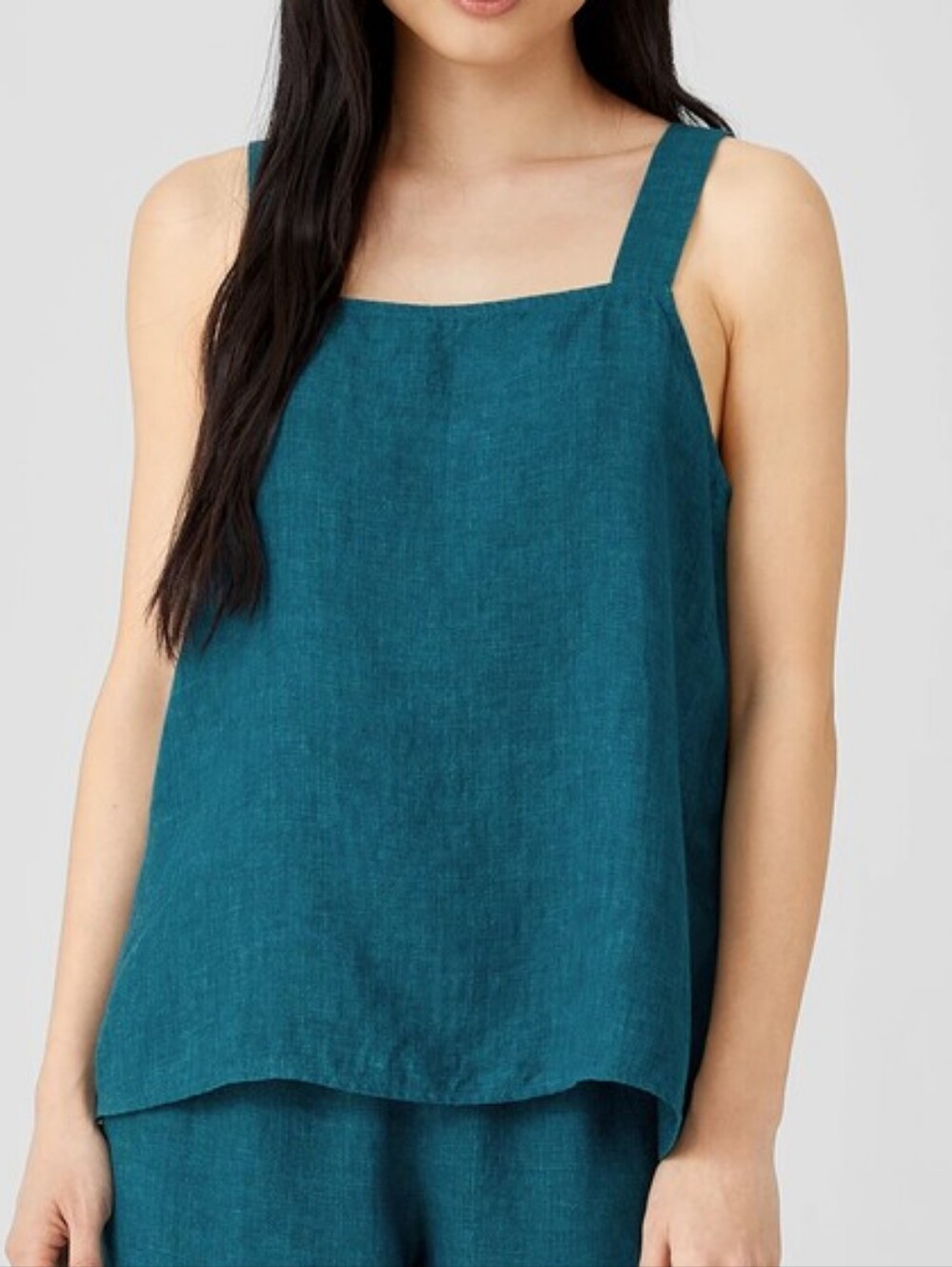 Eileen Fisher Washed Organic Linen Delave Tank Large